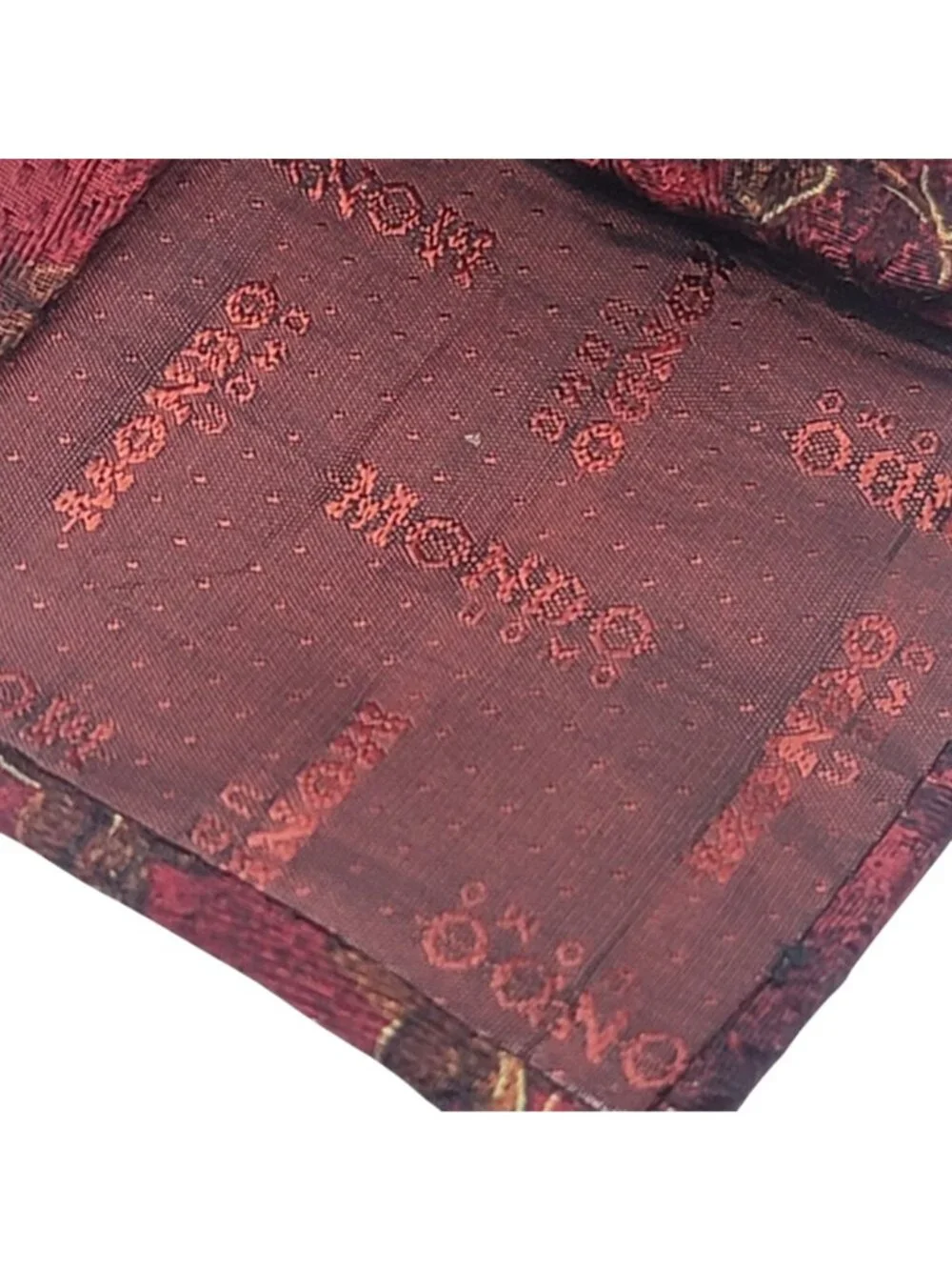 Mondo Uomo Red Floral Silk Tie Hand Made In Italy